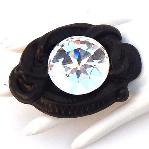 GASOLINE GLAMOUR FORTUNE TELLER CRYSTAL MAXI ROUND RING